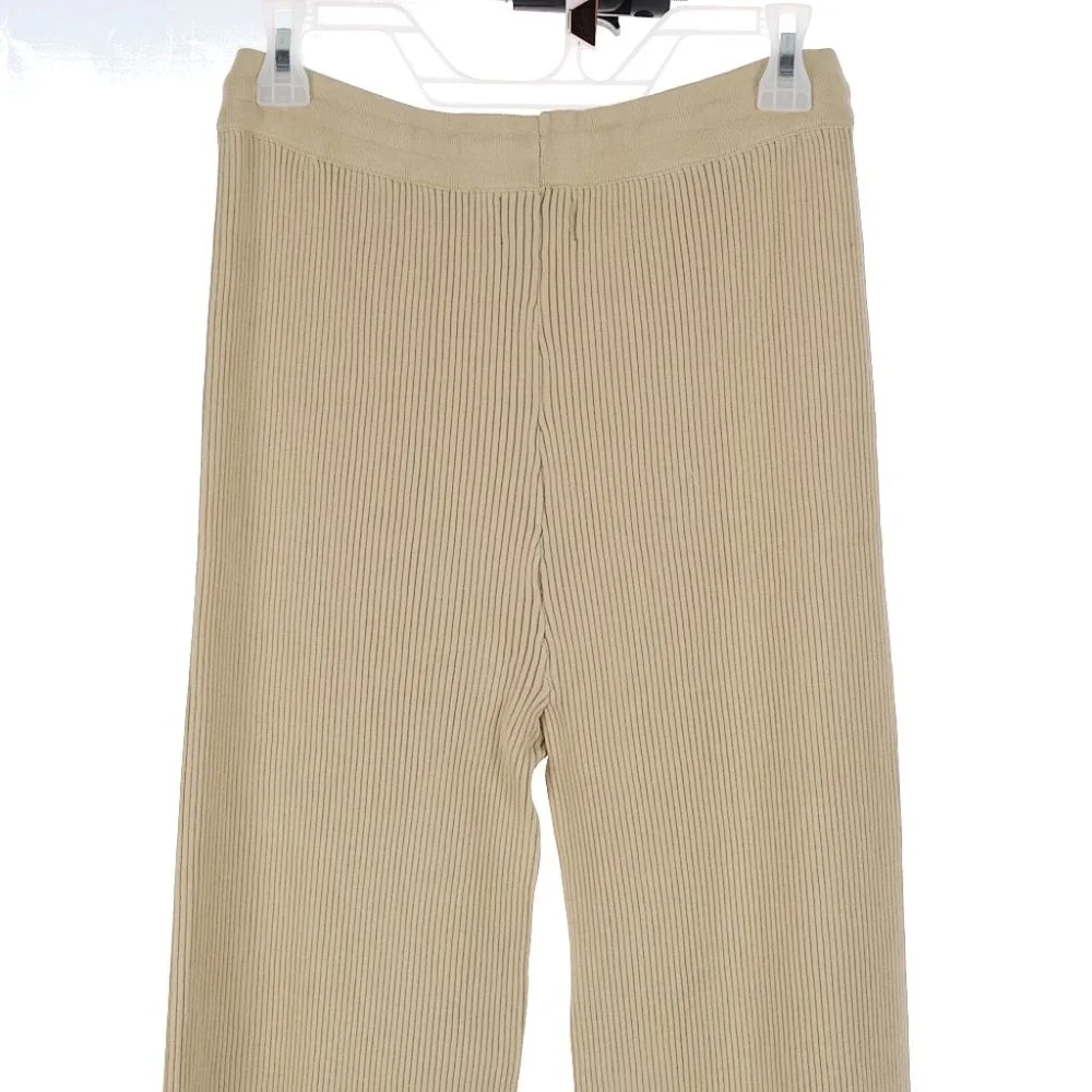 Cider Light Green Beige Ribbed Pants Women's Large - Picture 5 of 7